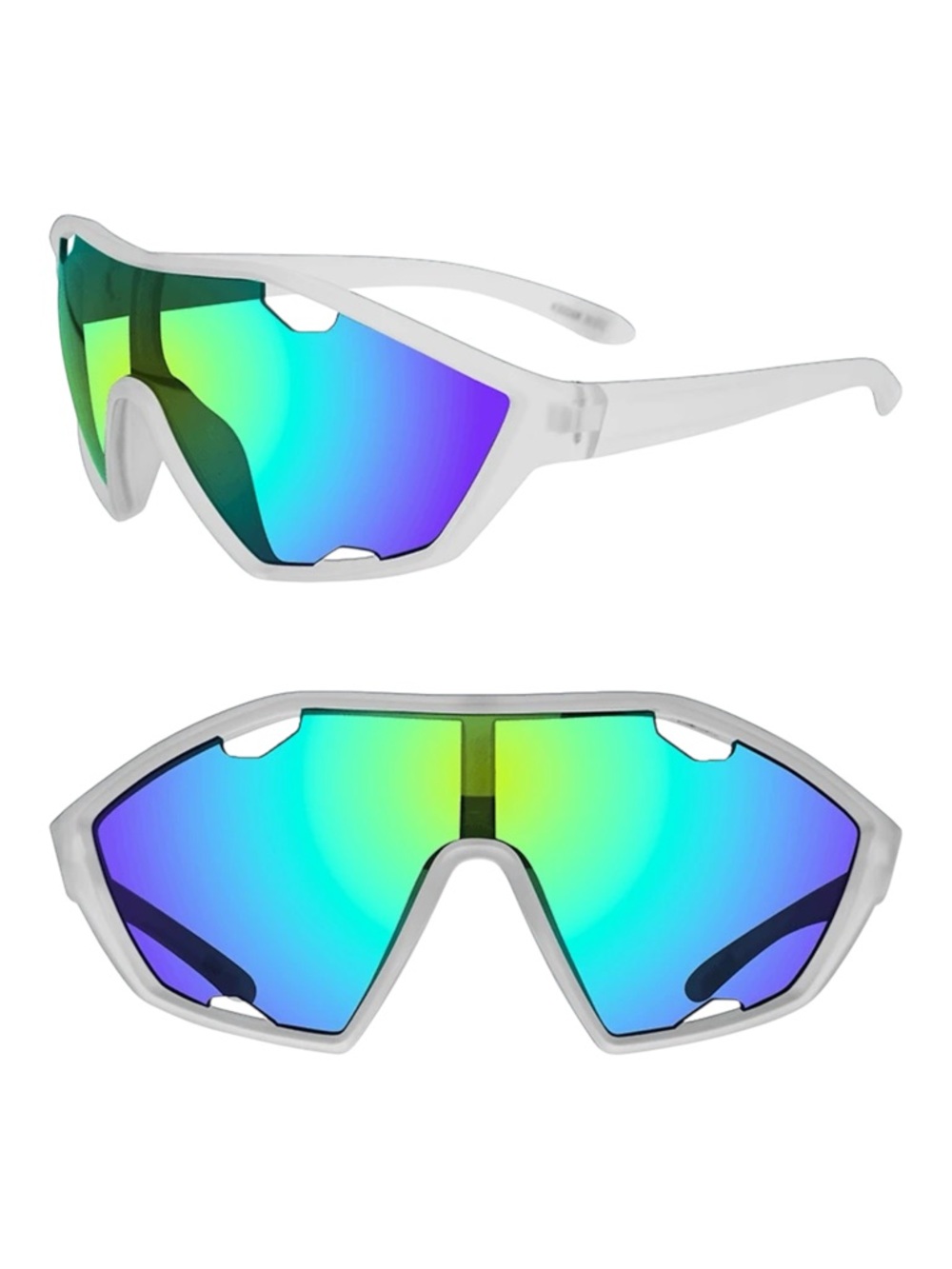 Steve Madden DANE Sunglasses Clear Light Grey White Plastic Frame